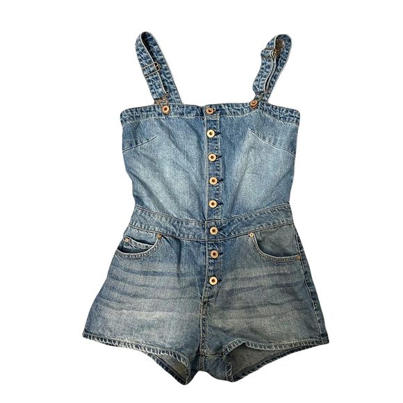 American Rag Button Front Shorts Overalls Size 0 - Picture 1 of 2